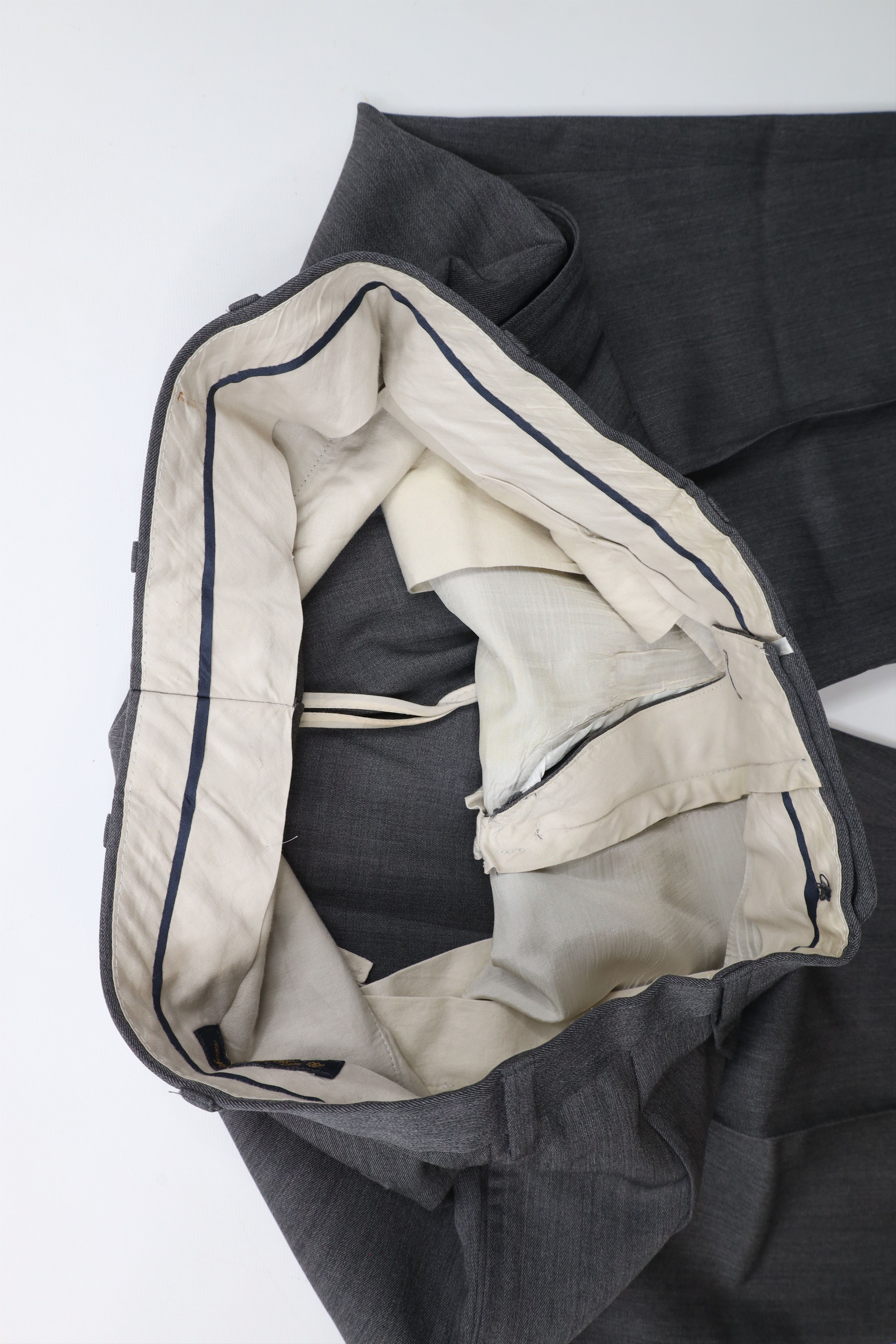 Brooks Brothers × Vintage Vintage Brooks Brothers Wide Leg Chino Pants Sharkskin Gray Size US 34 / EU 50 - 6 Thumbnail