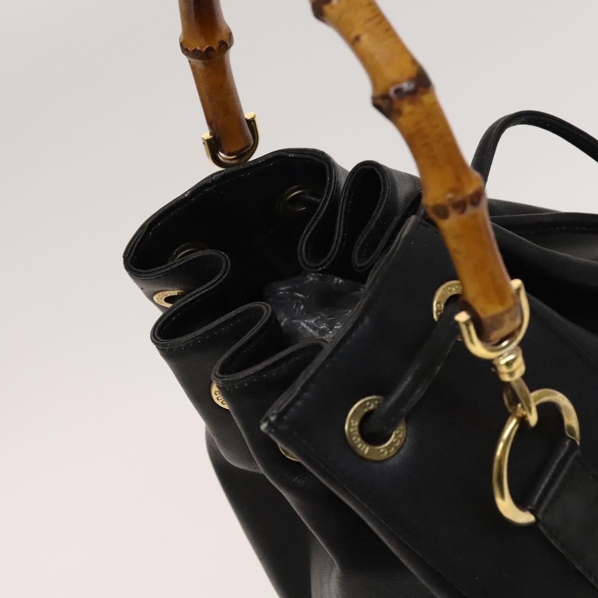 Gucci GUCCI Bamboo Hand Bag Leather Black Gold 001 2855 1657 0 Size ONE SIZE - 6 Thumbnail