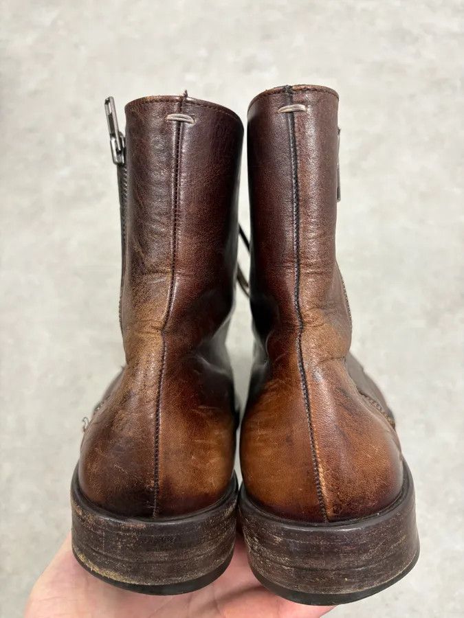 Maison Margiela 2000s Maison Margiela Brown Eroded Combat Leather Boots Size US 8 / EU 41 - 5 Thumbnail