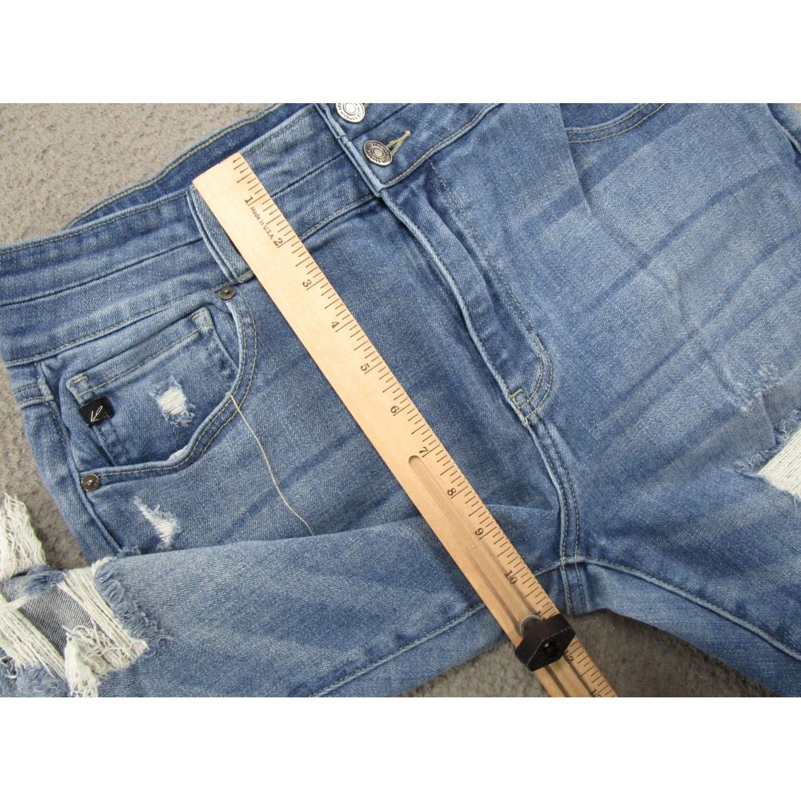 Vintage KanCan Maurices Womens Blue Stretch Denim Distressed Skinny Ankle Jeans Size 31 Size 24" / US 00 / IT 34 - 7 Thumbnail