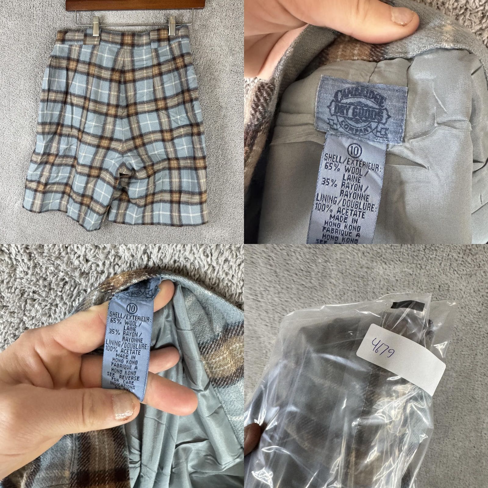 Vintage VINTAGE Cambridge Dry Goods Shorts Womens 10 Blue Plaid Wool Bermuda Pleated Size 32" / US 10 / IT 46 - 9 Thumbnail