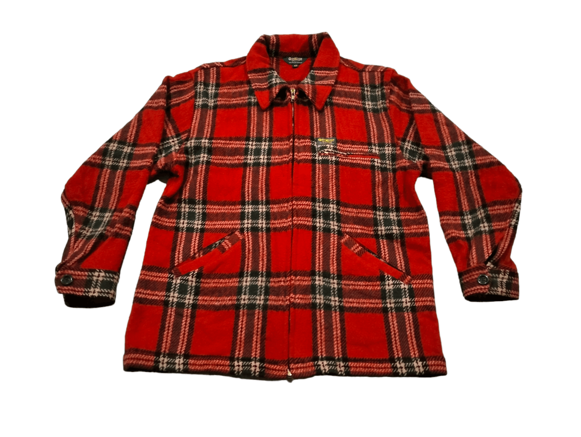 Oshkosh Oshkosh B Gosh Wool Red Tartan Zipper Jacket Size US L / EU 52-54 / 3 - 1 Thumbnail