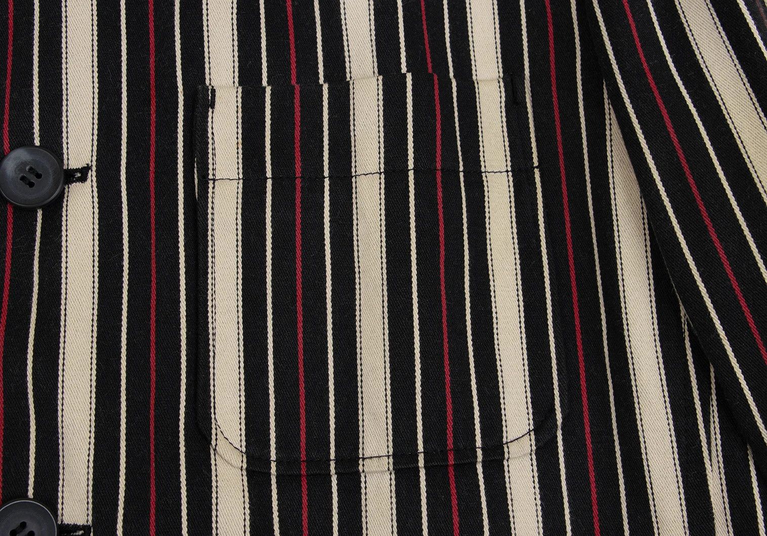 Issey Miyake Striped 3B Cotton Jacket in Black, Beige, and Red Size US XL / EU 56 / 4 - 8 Thumbnail