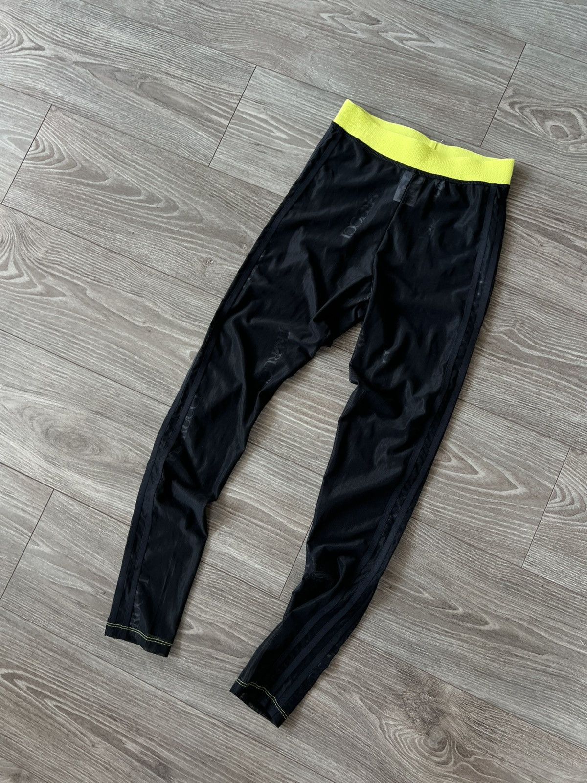 Adidas Y2k Adidas by FIORUCCI Sheer Tight black Avantgarde Leggings Size 30" / US 8 / IT 44 - 6 Thumbnail