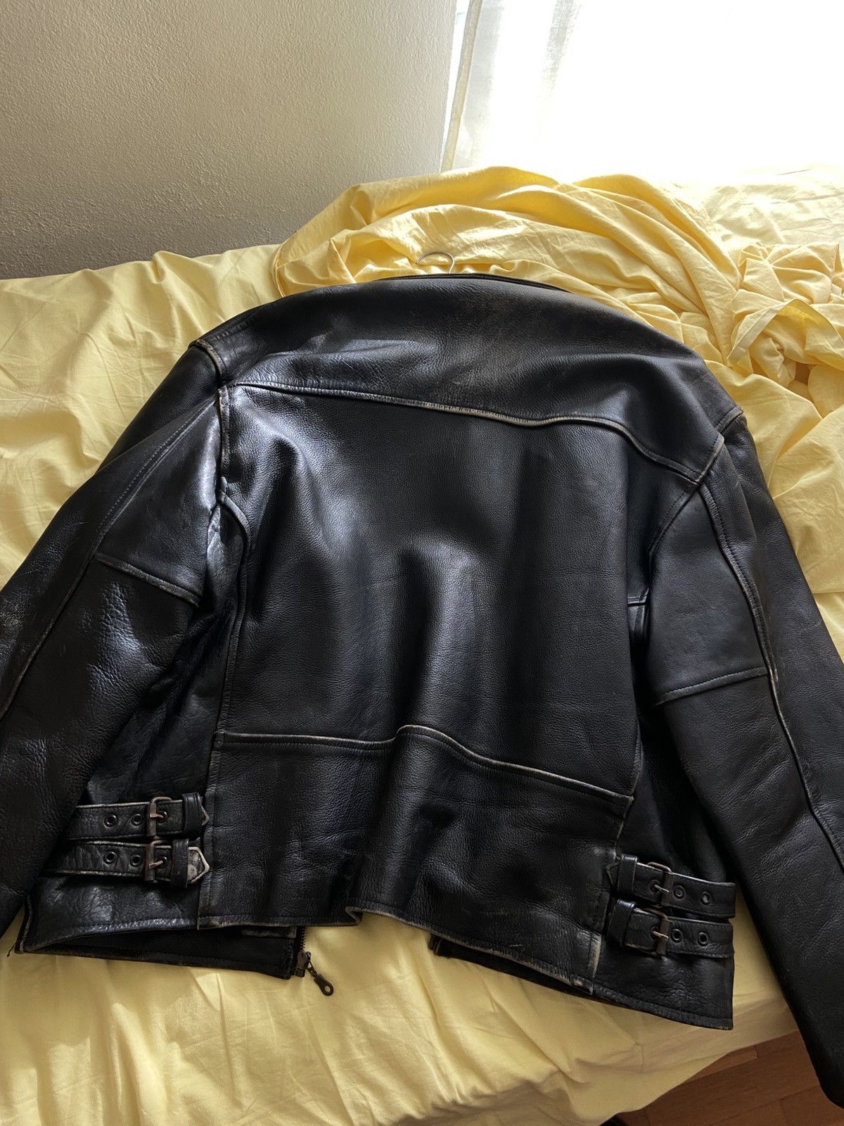 Genuine Leather Vintage real heavy leather bomber jacket Size US XXL / EU 58 / 5 - 11 Thumbnail
