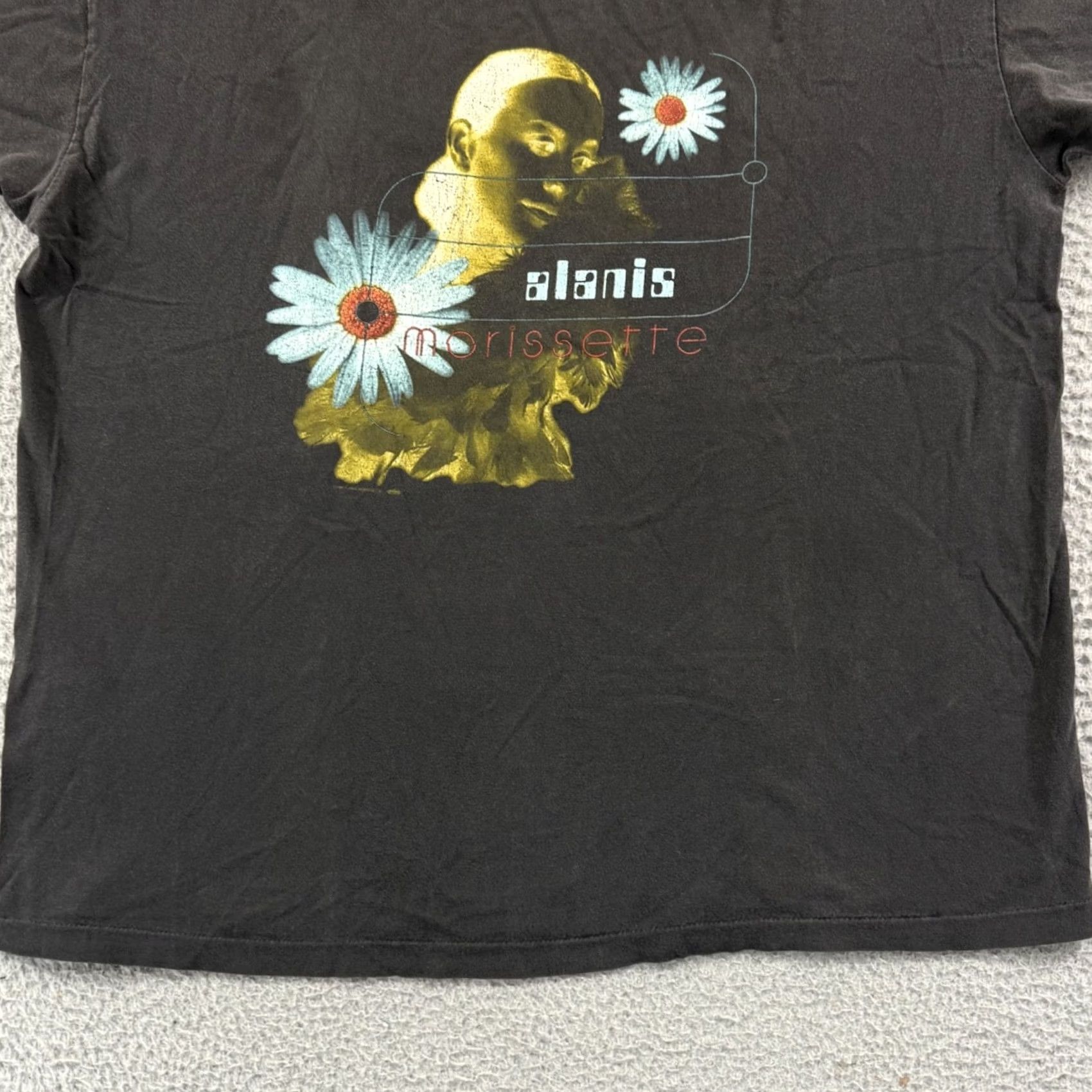 Vintage VINTAGE Alanis Morissette Shirt Mens XL Black Tour Grunge Concert Band 90s Music Shirt Size US XL / EU 56 / 4 - 2 Thumbnail