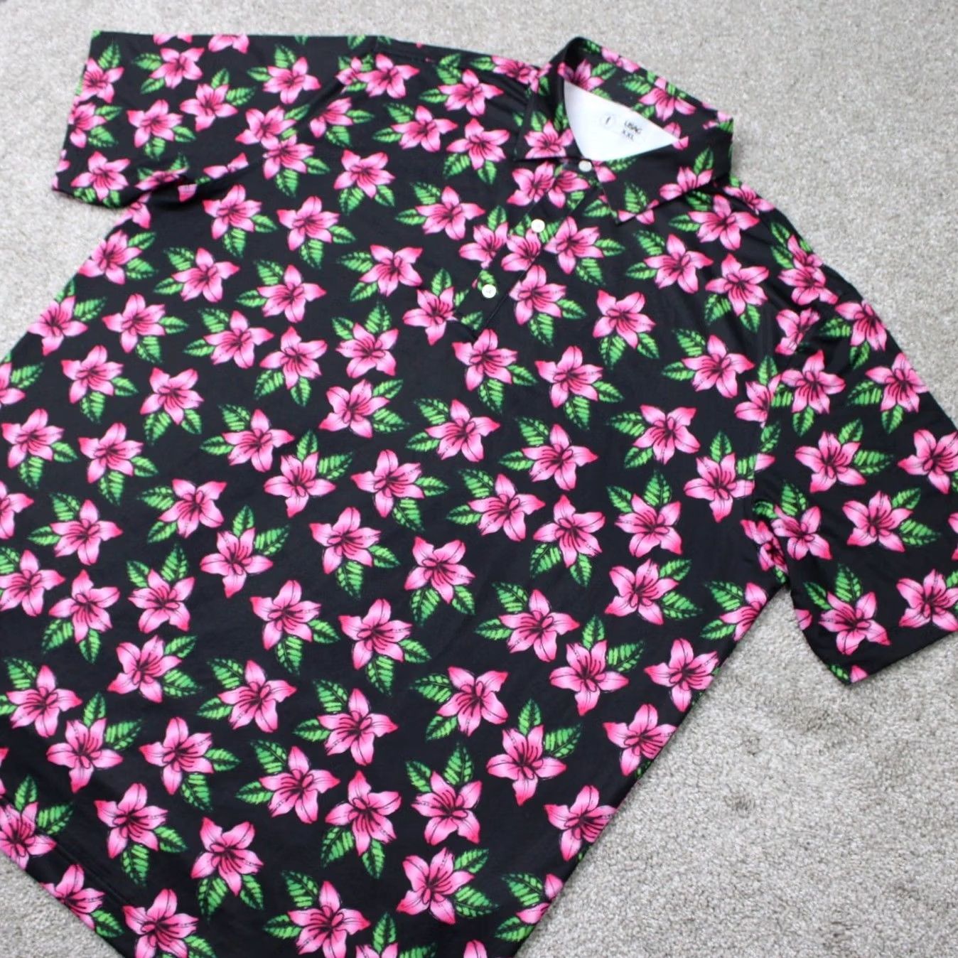 Vintage USAG You Suck at Golf Polo Shirt Mens 2XL XXL Black Floral Short Sleeve Polo Shirt Polo Shirt Mens 2XL Brand You Suck at Golf Size US XXL / EU 58 / 5 - 3 Thumbnail