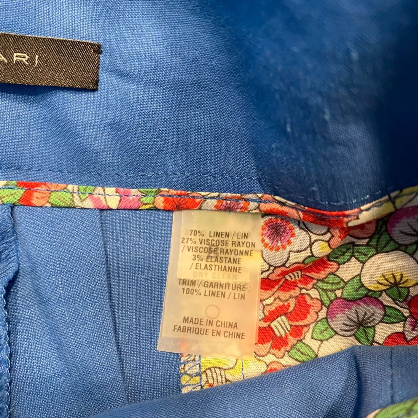 Elie Tahari Elie Tahari Shorts Women US 10 Blue Belted Laced 5" Pockets Designer Linen Blend Size 32" / US 10 / IT 46 - 3 Thumbnail