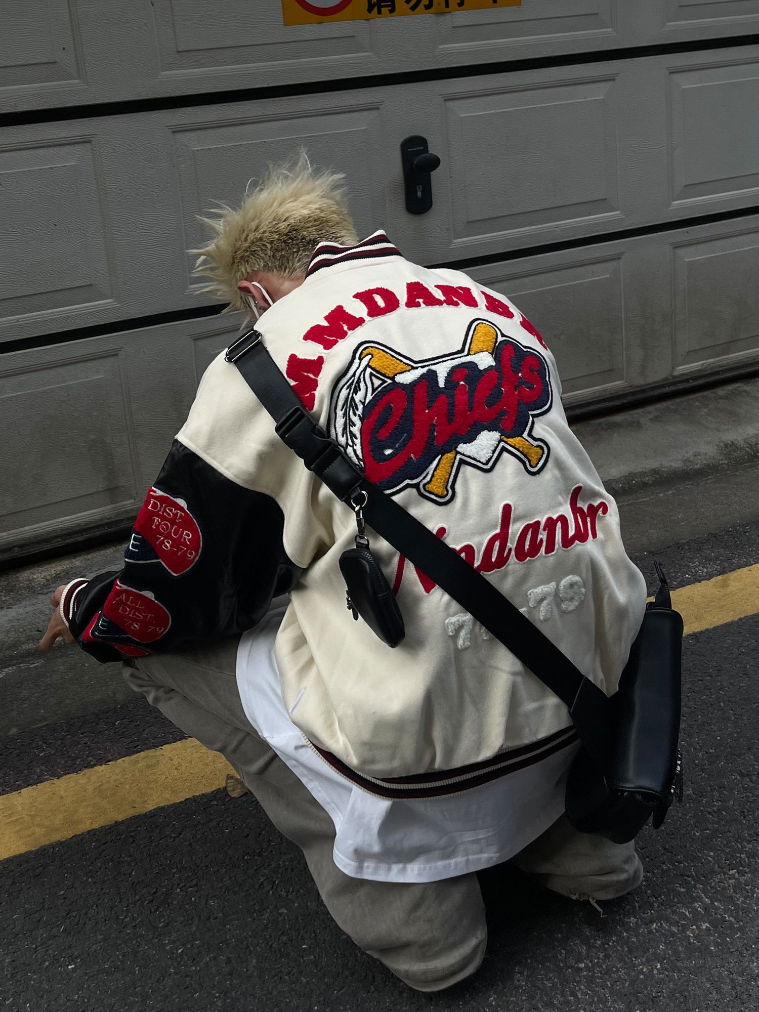 Designer × Japanese Brand Vintage Flocked Varsity Jacket Size US L / EU 52-54 / 3 - 5 Thumbnail