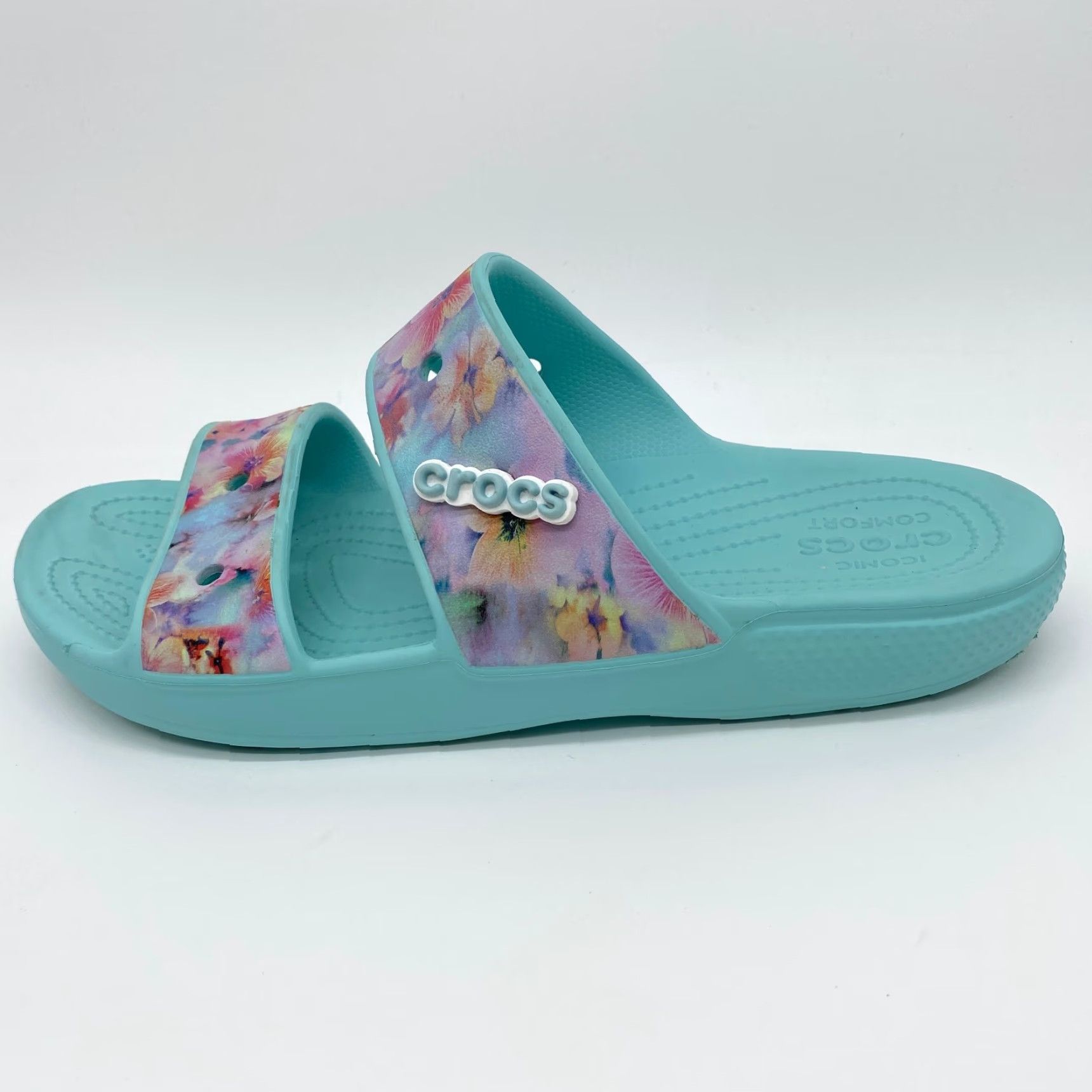 Crocs Crocs Dream Slip Ons Womens Sandal Slip On Two Strap Blue Floral Pattern Open Toe Casual Slide Size US 12 / IT 42 - 5 Thumbnail