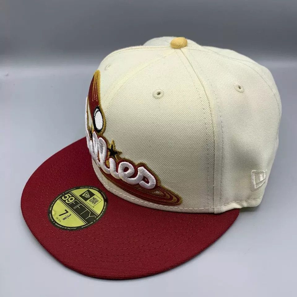 New Era Philadelphia Phillies Hat Men 7 3/8 59Fifty New Era Fitted Size ONE SIZE - 3 Thumbnail