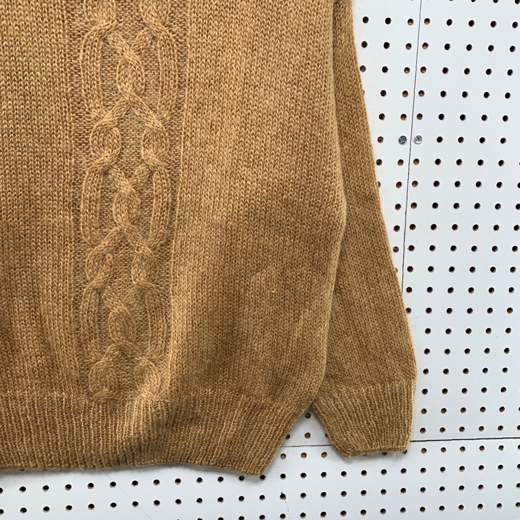 Lord & Taylor VINTAGE LORD & TAYLOR Sweater Men Medium Cable Knit Turtleneck Brown Mohair Wool Knit Pullover Christmas Winter Casual Mens Size US M / EU 48-50 / 2 - 5 Thumbnail