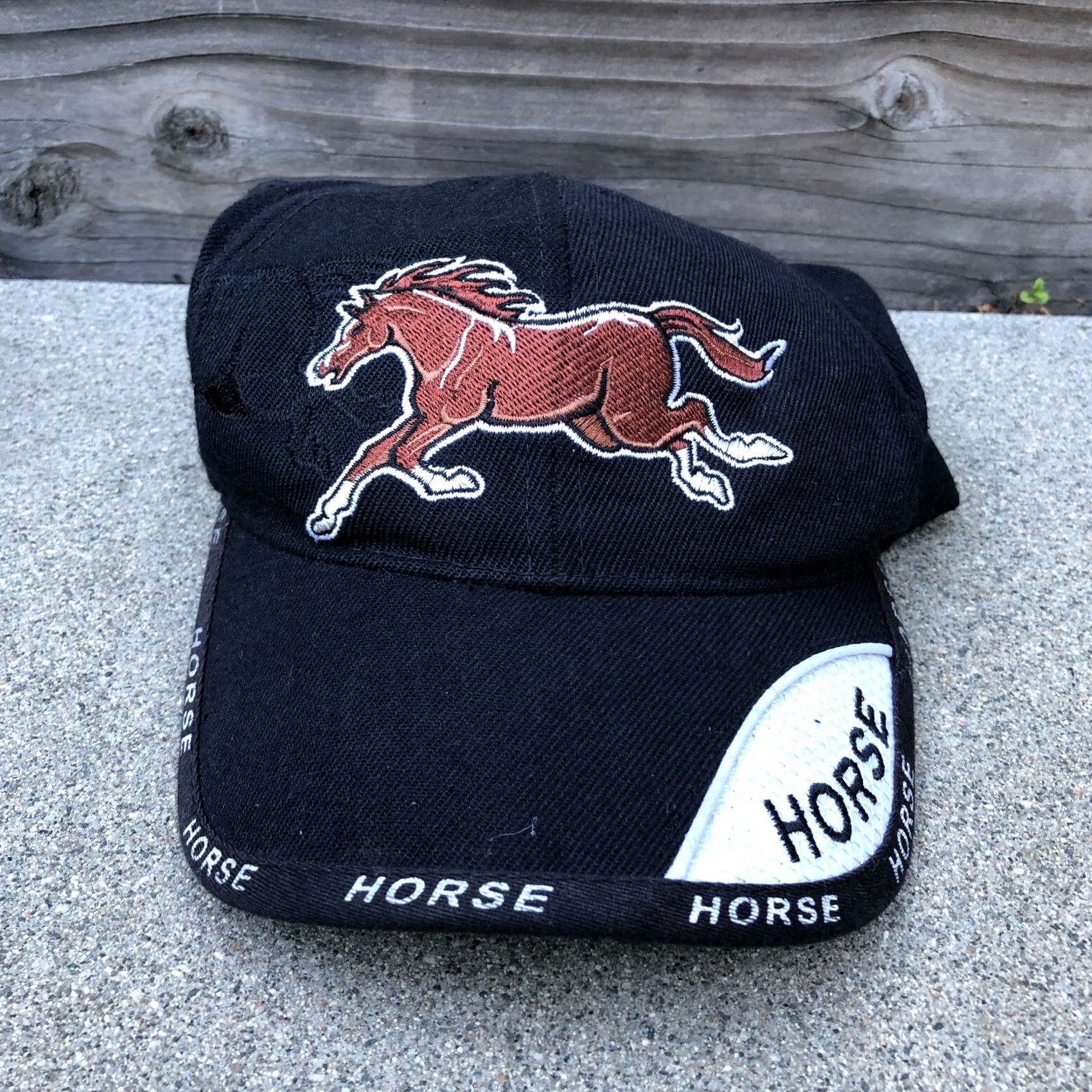 Vintage VINTAGE HORSE Patch Sports Cap Hat Men One Size Black Adjustable Cap Size ONE SIZE - 2 Thumbnail