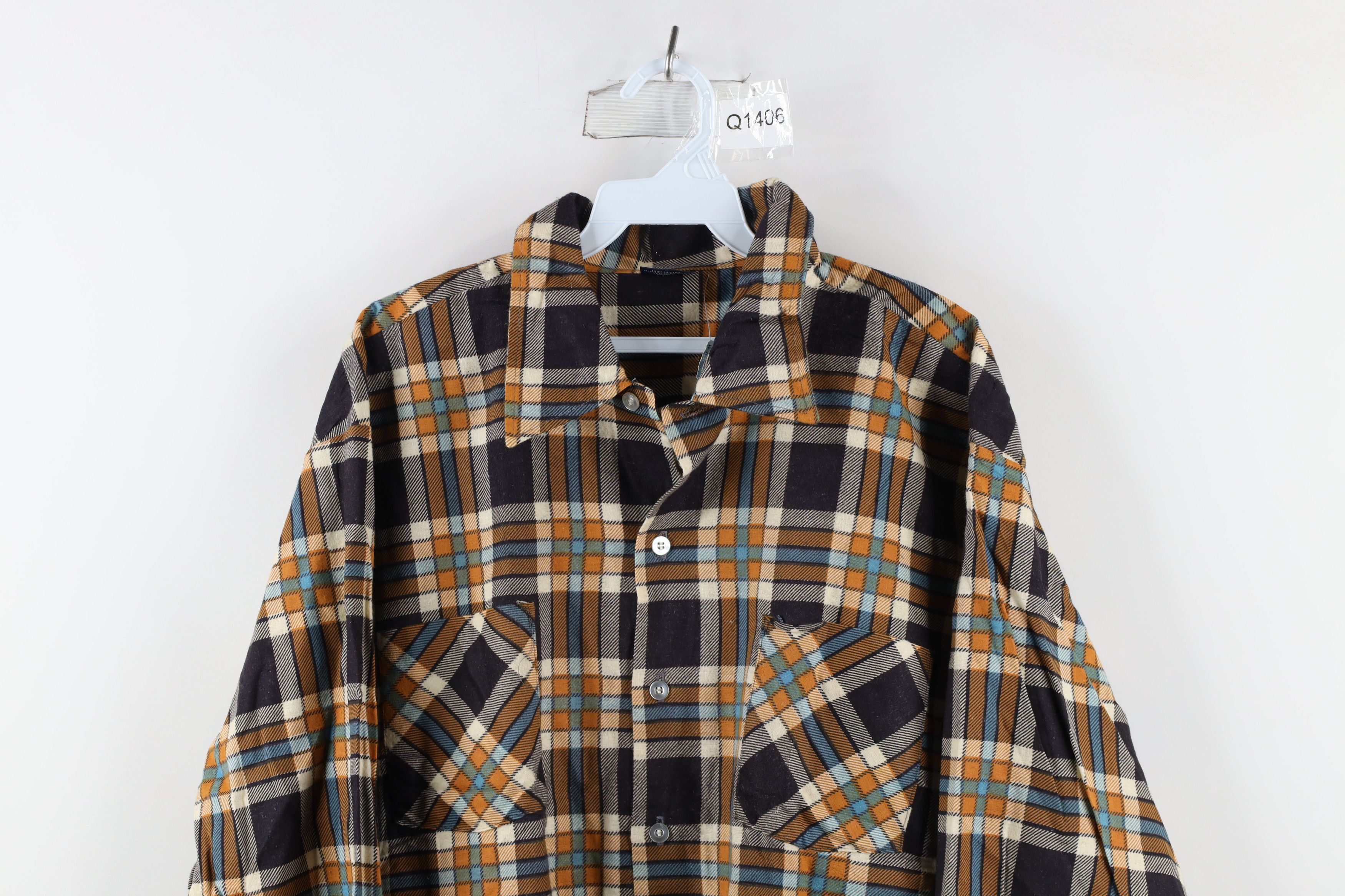 Vintage Deadstock Vintage 70s Streetwear Flannel Button Shirt Plaid Size US XL / EU 56 / 4 - 2 Thumbnail