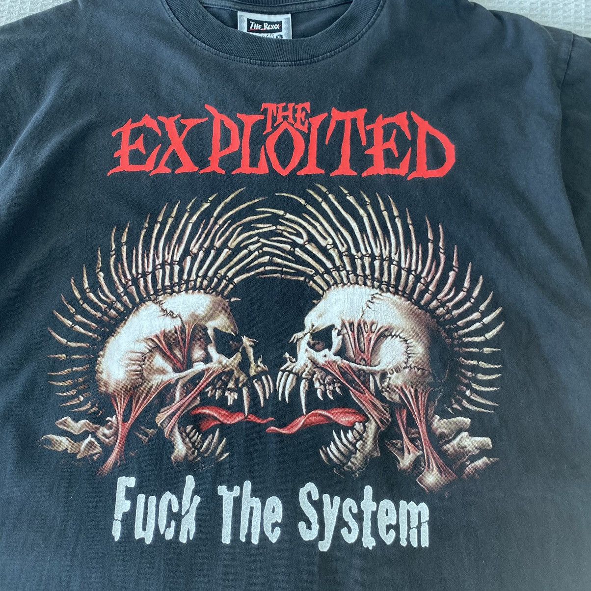 Band Tees Thrashed Faded The Exploited Punk Boot Band ERD GRUNGE TEE Size US XL / EU 56 / 4 - 5 Thumbnail