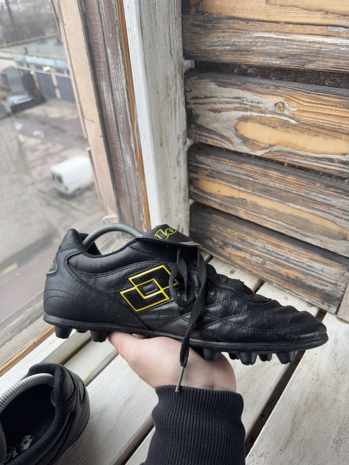 Lotto Sport Vntg Lotto Stadio 4000 FG Soccer Cleats Black Yellow Italy Size US 11 / EU 44 - 10 Thumbnail