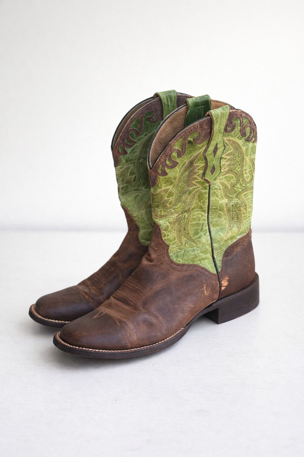 Other J.B. Dillon Western Cowboy Boots Green Goat Leather 9.5D Size US 9.5 / EU 42-43 - 1 Thumbnail