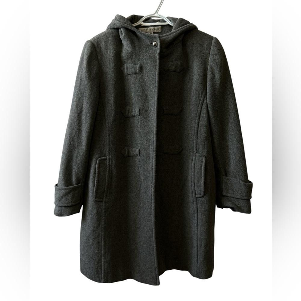 Designer Cozy Gray Hooded Coat - Stylish Outerwear Size XL / US 12-14 / IT 48-50 - 2 Thumbnail