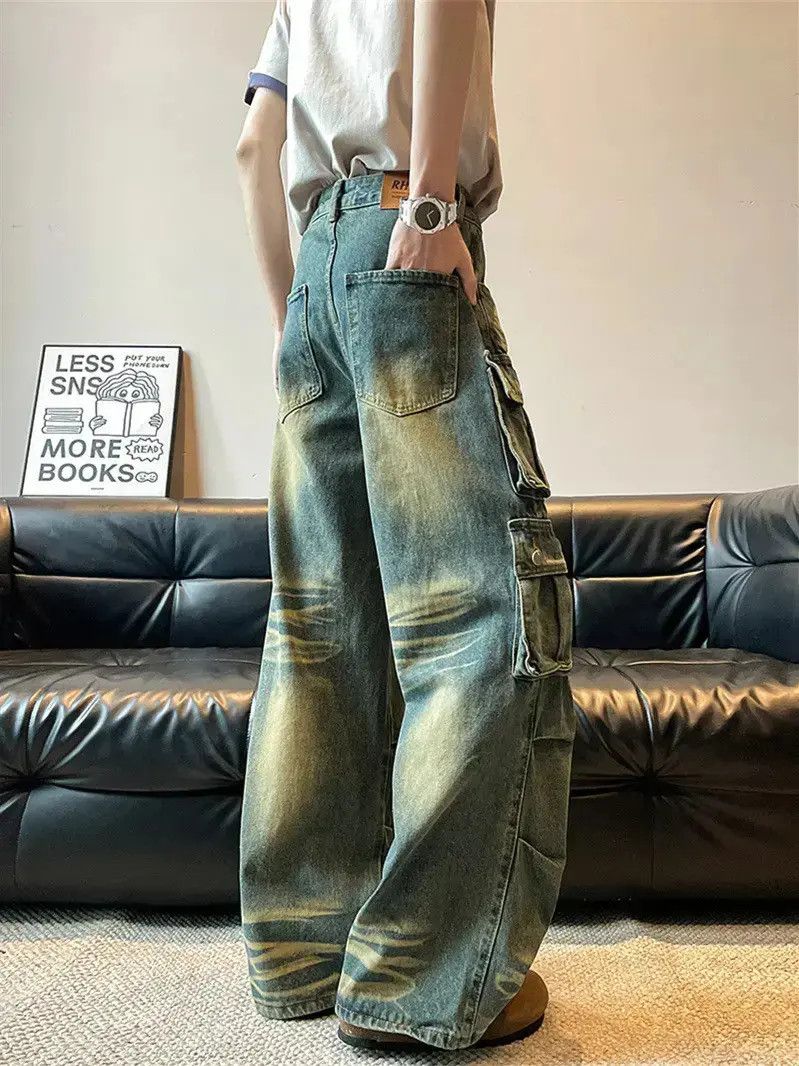Japanese Brand Loose Hip Hop Wide Leg Pocket Jeans Size US 32 / EU 48 - 3 Thumbnail