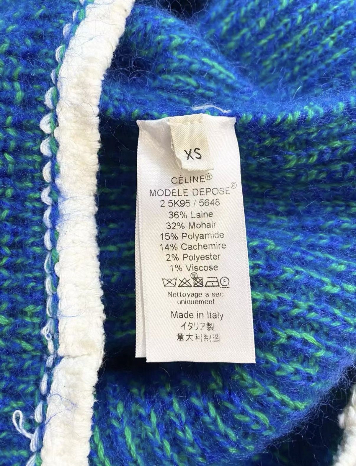 Celine Celine Classic Peacock Blue Mohair Blend Knit Cardigan J33 Size XS / US 0-2 / IT 36-38 - 5 Thumbnail
