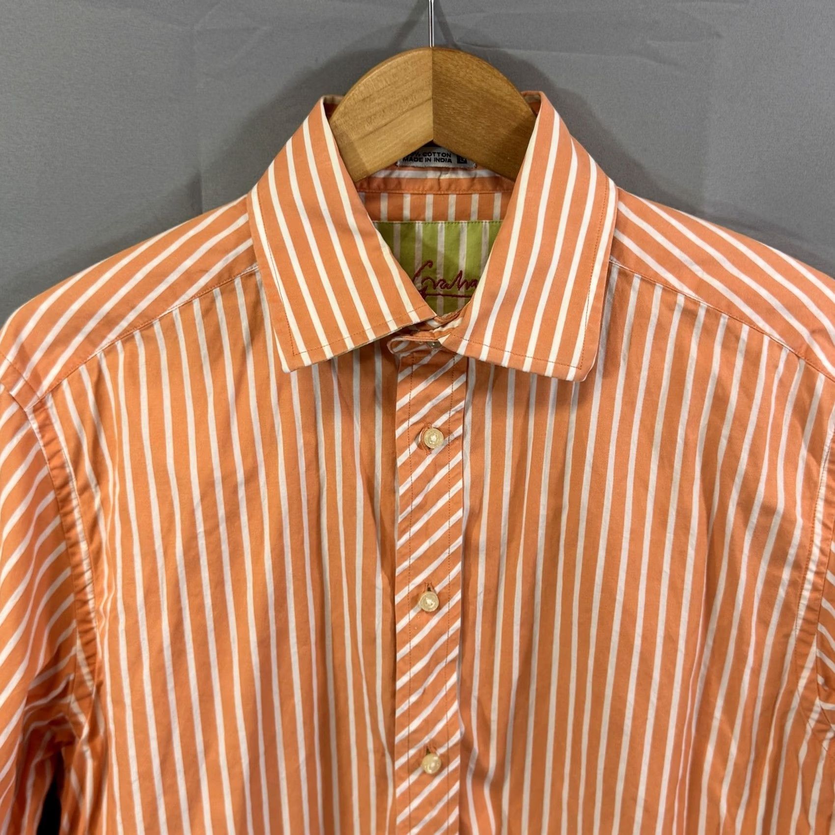 Robert Graham Robert Graham Shirt Mens Large Stripe Button Down Long Sleeve Dress Shirt Size 42R - 3 Thumbnail