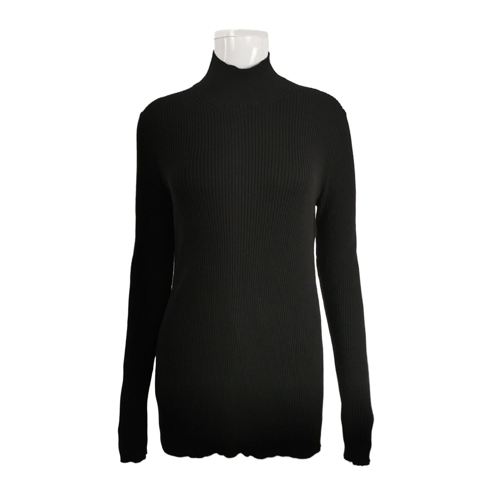 Prada Prada Black Cotton Turtleneck Long Sleeve Sweater 0089 Size L / US 10 / IT 46 - 1 Thumbnail