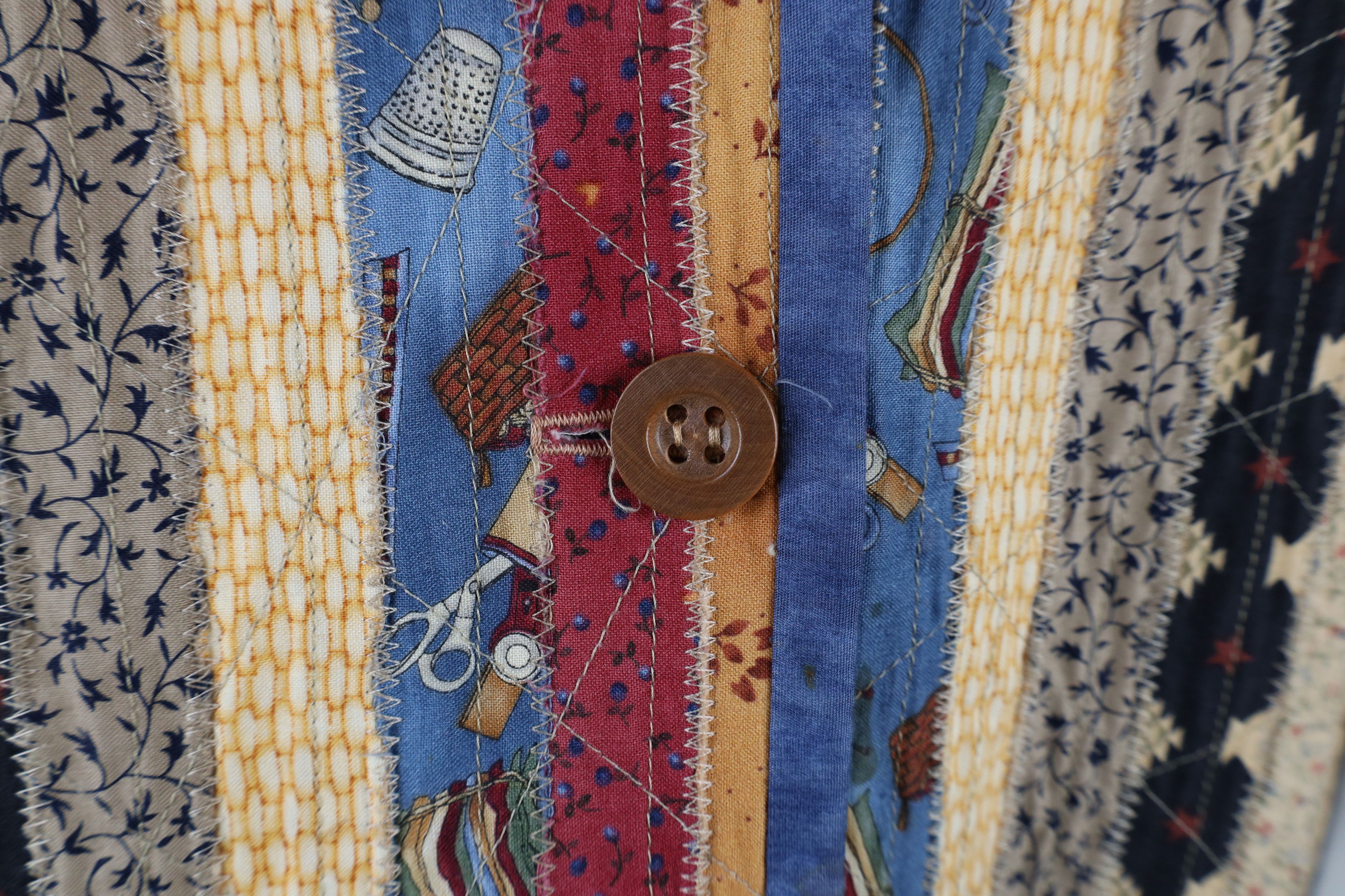 Vintage Vintage 90s Country Primitive Striped Button Cardigan Jacket Size L / US 10 / IT 46 - 4 Thumbnail