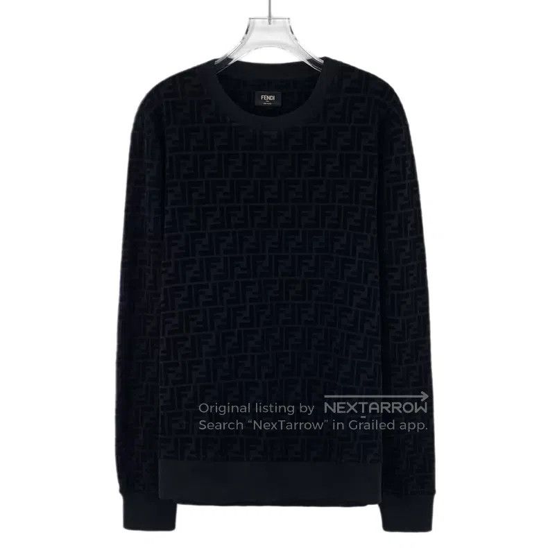 Fendi Fendi Black classic double F all-over printed cotton crew- Size S / US 4 / IT 40 - 1 Thumbnail