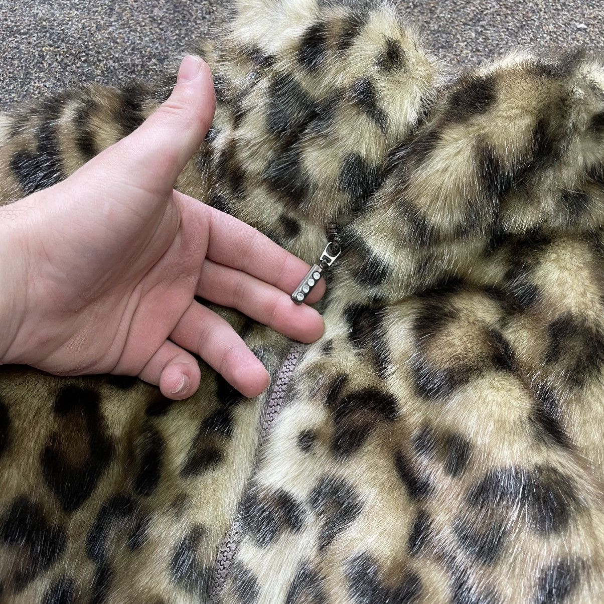 Genuine Leather Vintage Y2K Leopard Jacket Furry Mohair BALENCIAGA Style Size M / US 6-8 / IT 42-44 - 4 Thumbnail