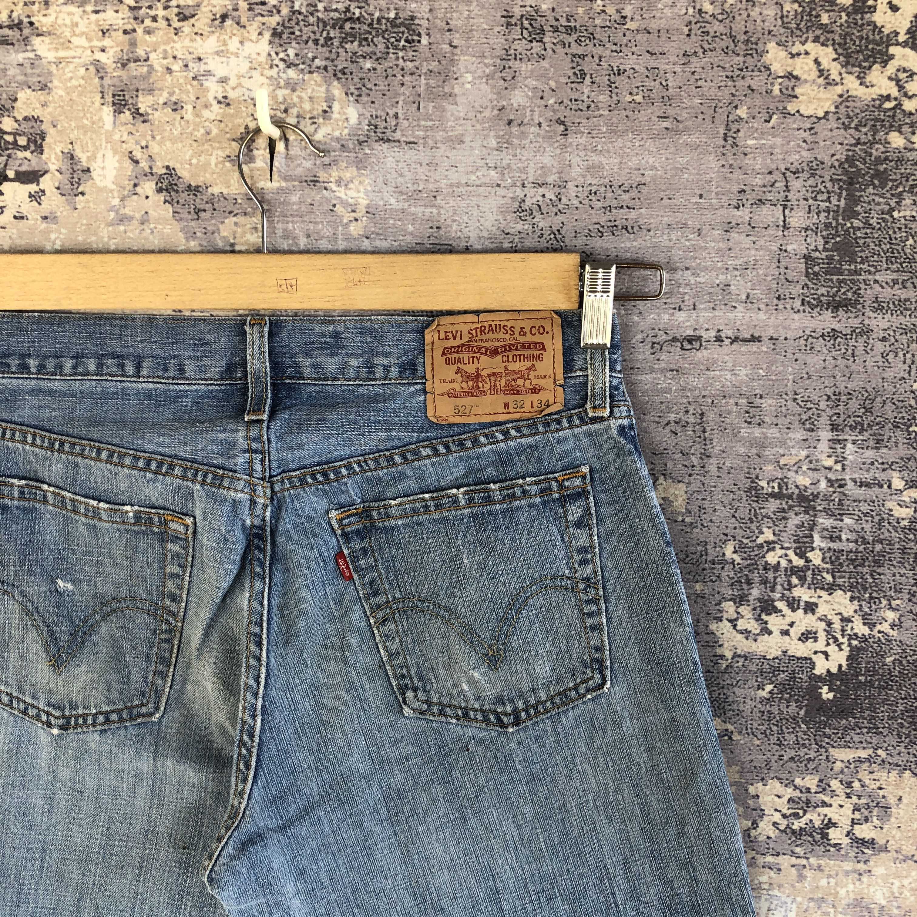 Levi's Vintage Y2K Distressed Levis 527 Flare Jeans Bootcut Denim Size US 30 / EU 46 - 5 Thumbnail