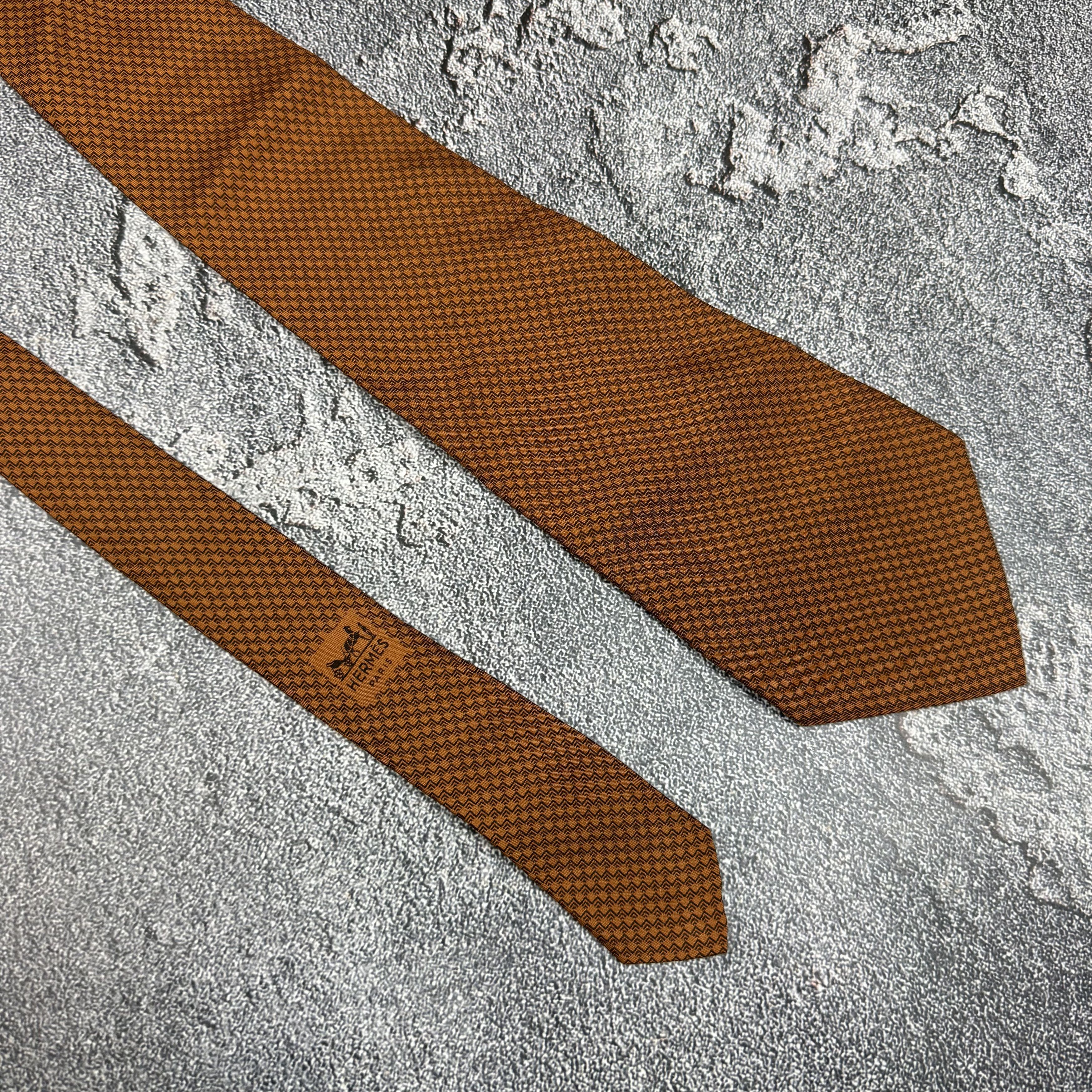 Hermes Hermes Silk Tie Very Vintage 486 HA Size ONE SIZE - 4 Thumbnail