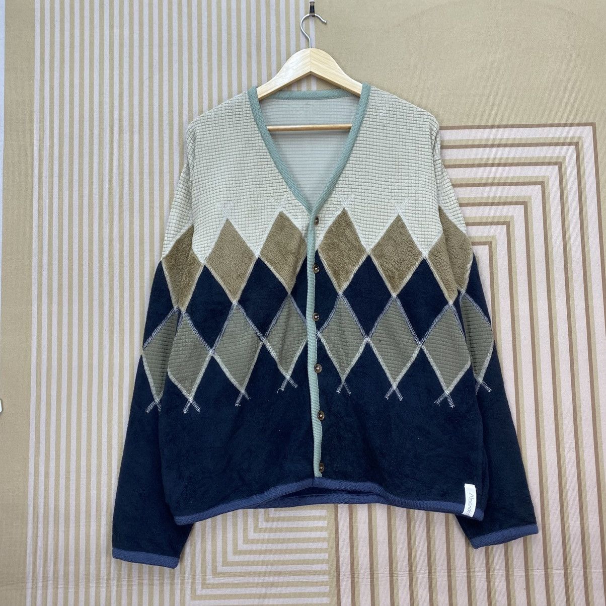 Alexander Lee Chang 🫶Alexander Lee chang Argyle Fleece Cardigan Style Pachtwork Size US L / EU 52-54 / 3 - 1 Thumbnail