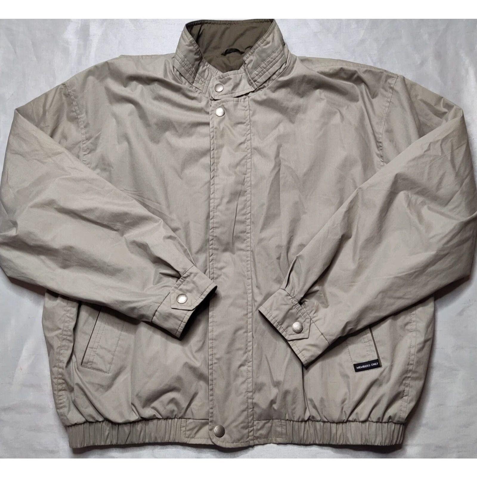 Members Only MEMBERS ONLY MARINER Men L Light Brown Lined Full Zip Windbreaker Jacket EUC Size US L / EU 52-54 / 3 - 2 Thumbnail