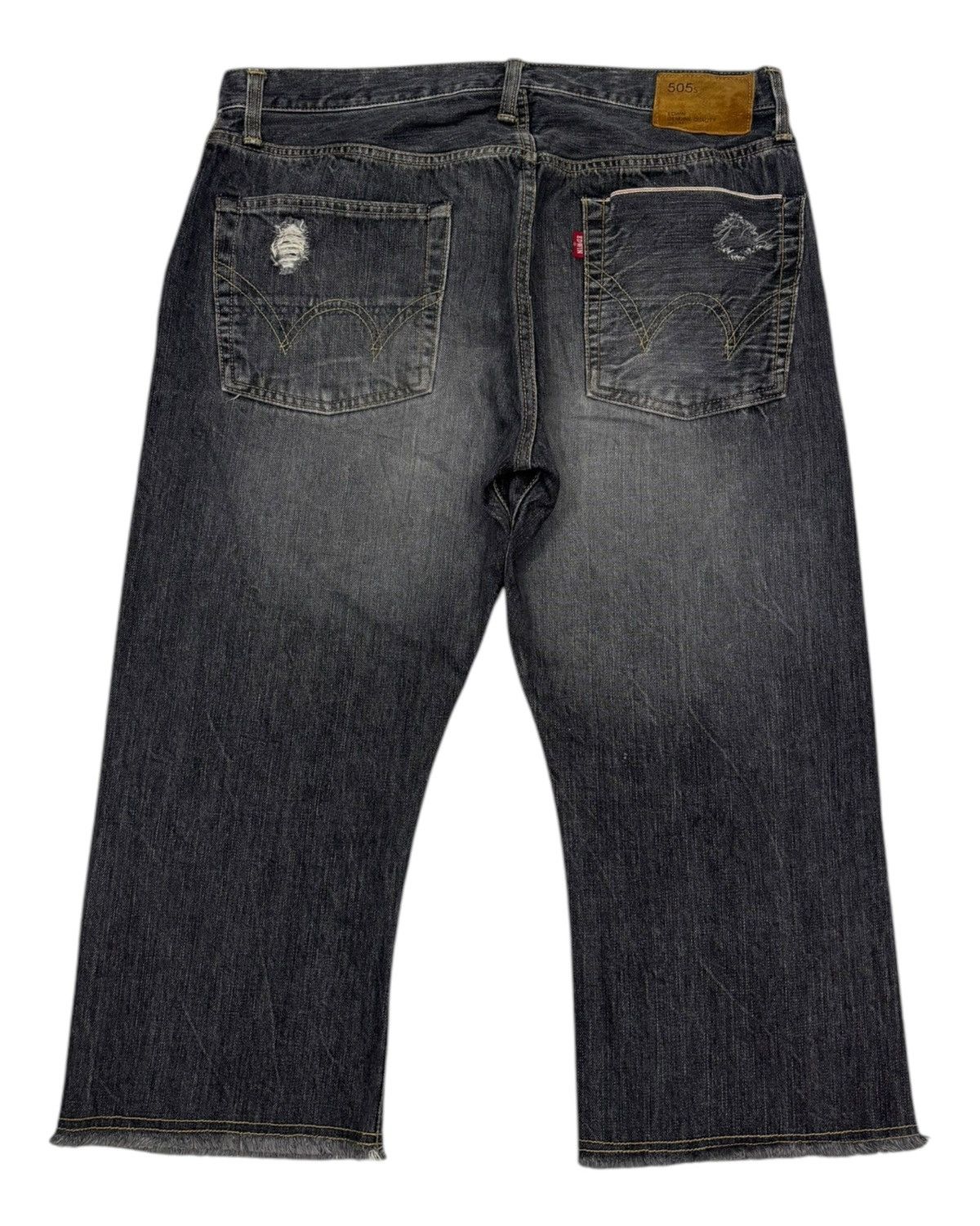 Edwin 🔥Rare🔥Edwin 505 Rips Distress Selvedge Denim Shorts Pants Size US 34 / EU 50 - 2 Thumbnail