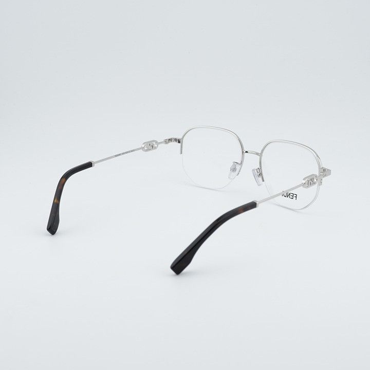 Fendi Fendi FE50104F 016 Eyeglasses Shiny Palladium 53mm Round Size ONE SIZE - 10 Thumbnail