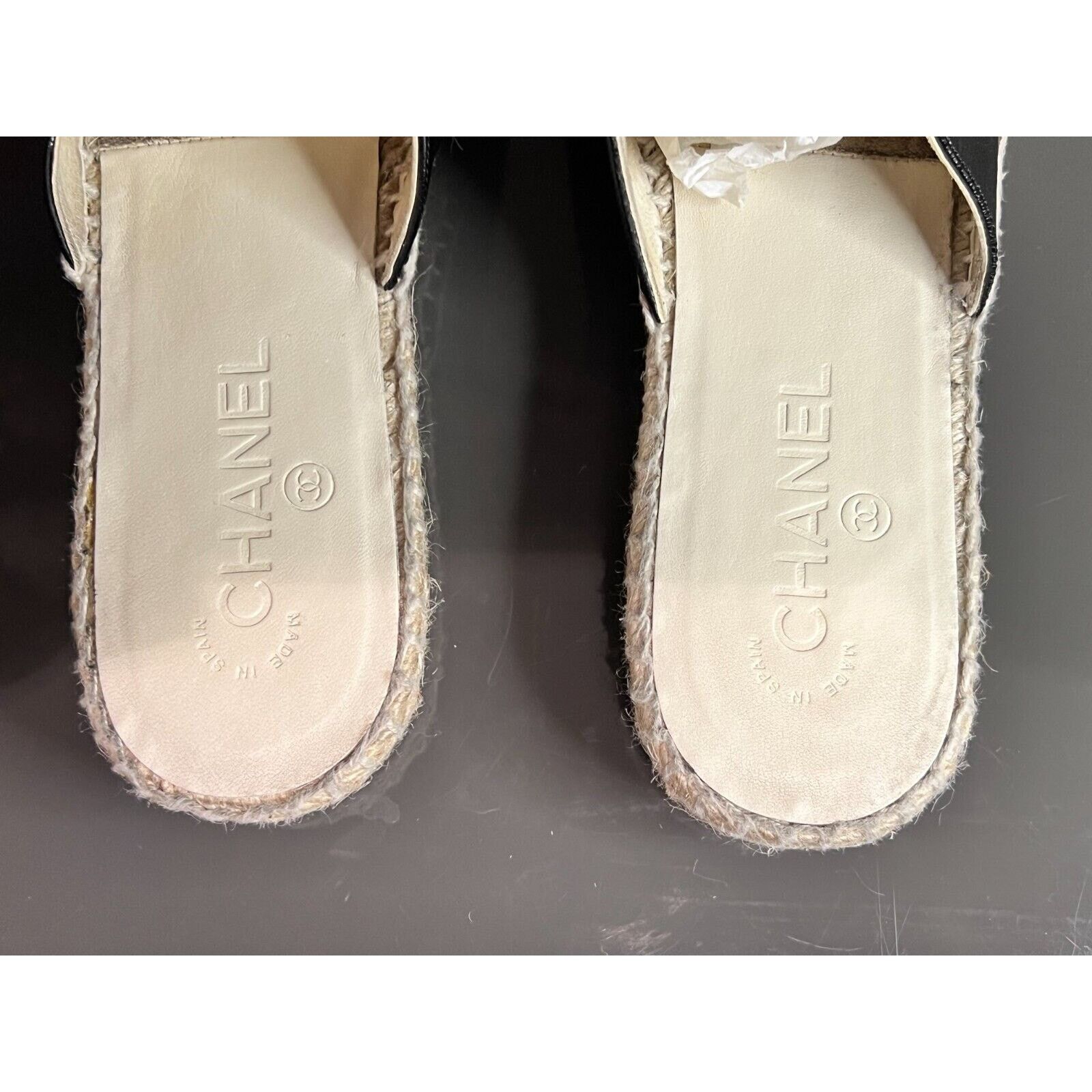 Chanel CHANEL Black Patent Backless Double Sole Espadrille Slide 41 Size US 10 / IT 40 - 4 Thumbnail