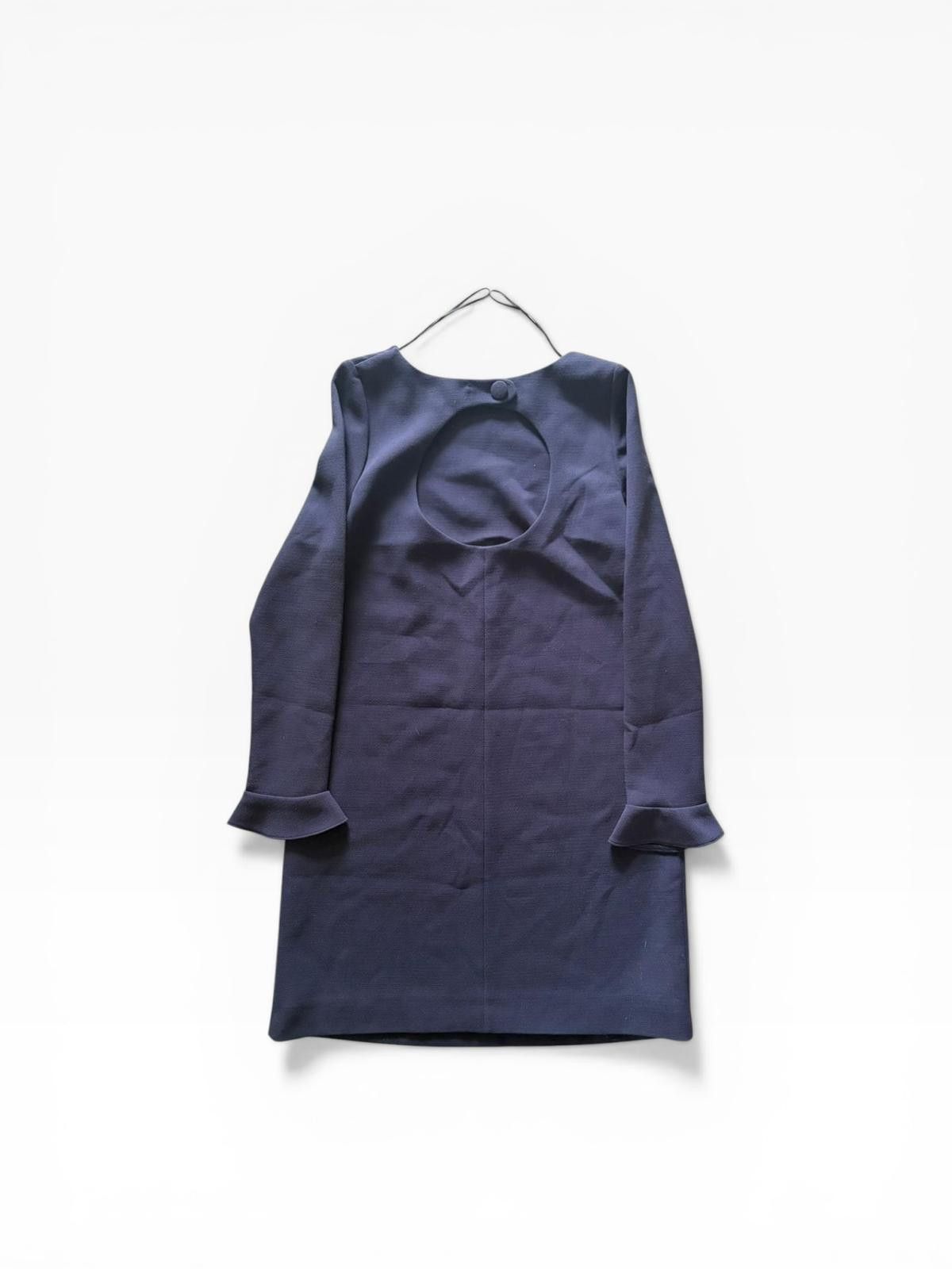 Ba&sh Paris Navy Blue Open Back Mini Dress Ruffle Sz M