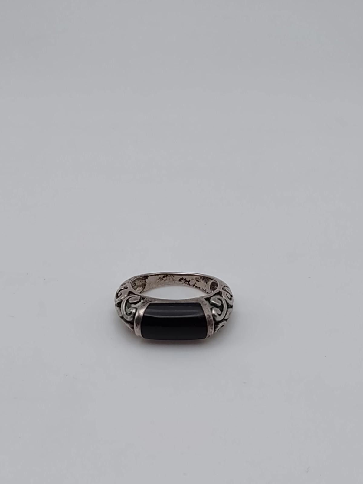 Fashion Victim Sterling Silver Black Onyx Ring Size 6.5 Vtg Bali Style 925 Size ONE SIZE - 1 Thumbnail