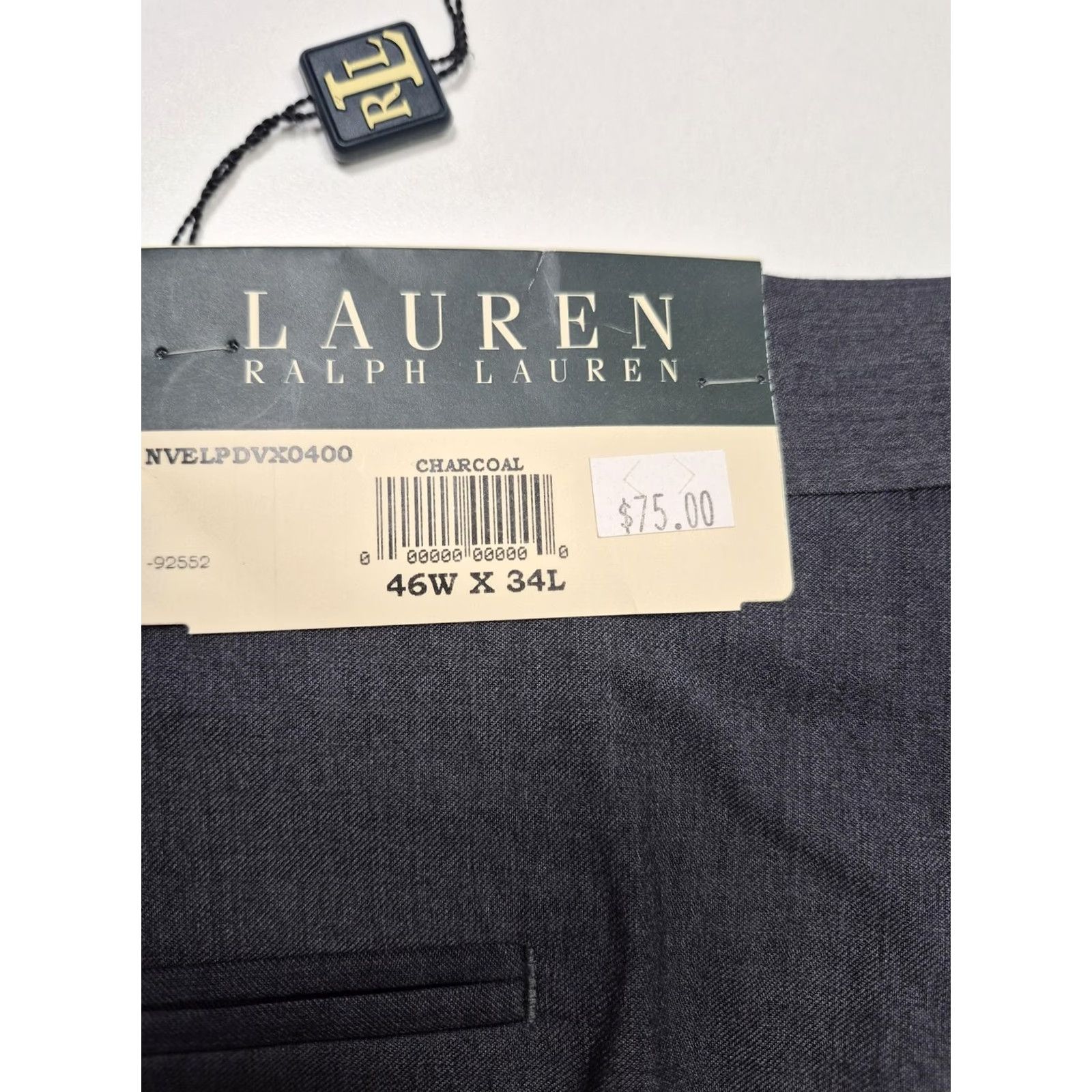 Ralph Lauren Lauren Ralph Lauren Dress Pants Mens 46x34 Gray Flat Front NWT Office Business Dress Pants Mens 46W x 34L Gray Size US 30 / EU 46 - 5 Thumbnail