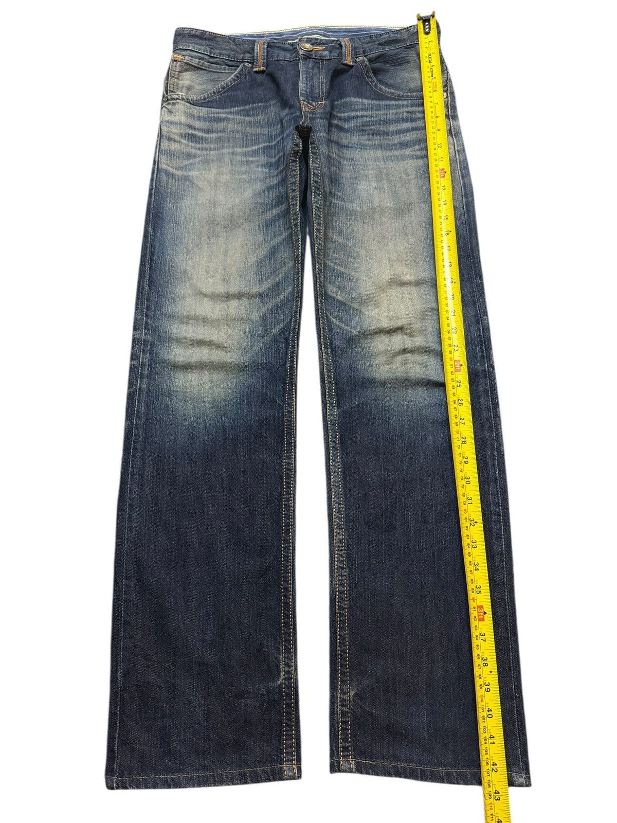 Edwin Vintage 90s Edwin XV Blue Faded Wash Whiskers Straight Leg Size US 34 / EU 50 - 11 Thumbnail
