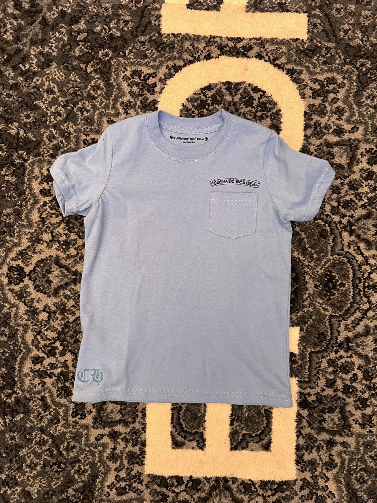 Chrome Hearts Chrome Hearts Blue Scroll Logo Short Sleeve Tee Size US XXS / EU 40 - 3 Thumbnail