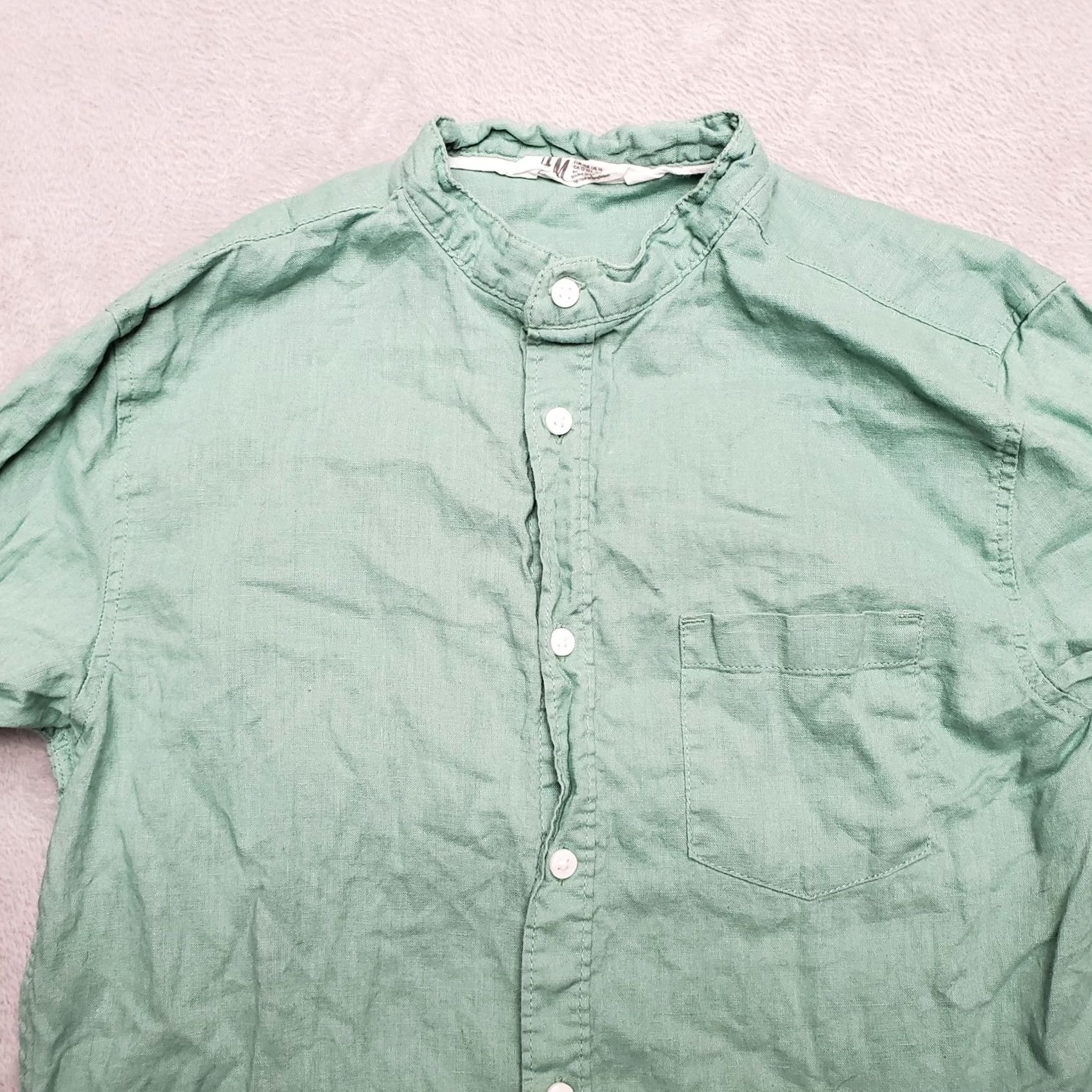 H&M H&M Linen Blend Shirt Womens 16 Green Long Sleeve Button-Up Casual Comfort Top Shirt Womens Size 16 Green Button-Up Casual H&M Size XXL / US 16-18 / IT 52-54 - 2 Thumbnail