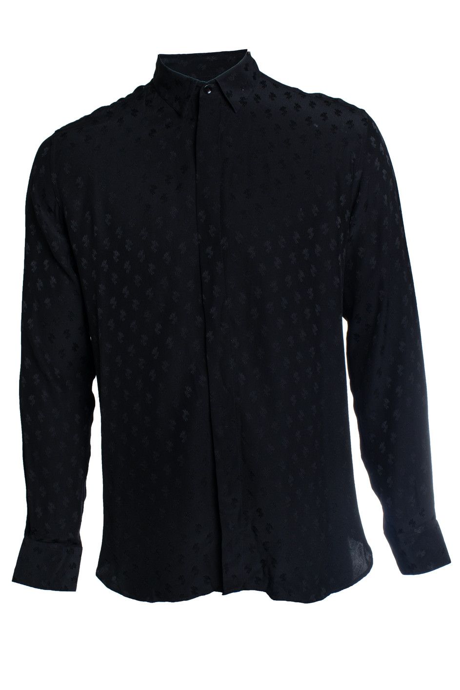 Saint Laurent Paris Saint Laurent, black shirt with leaf print Size US M / EU 48-50 / 2 - 1 Thumbnail