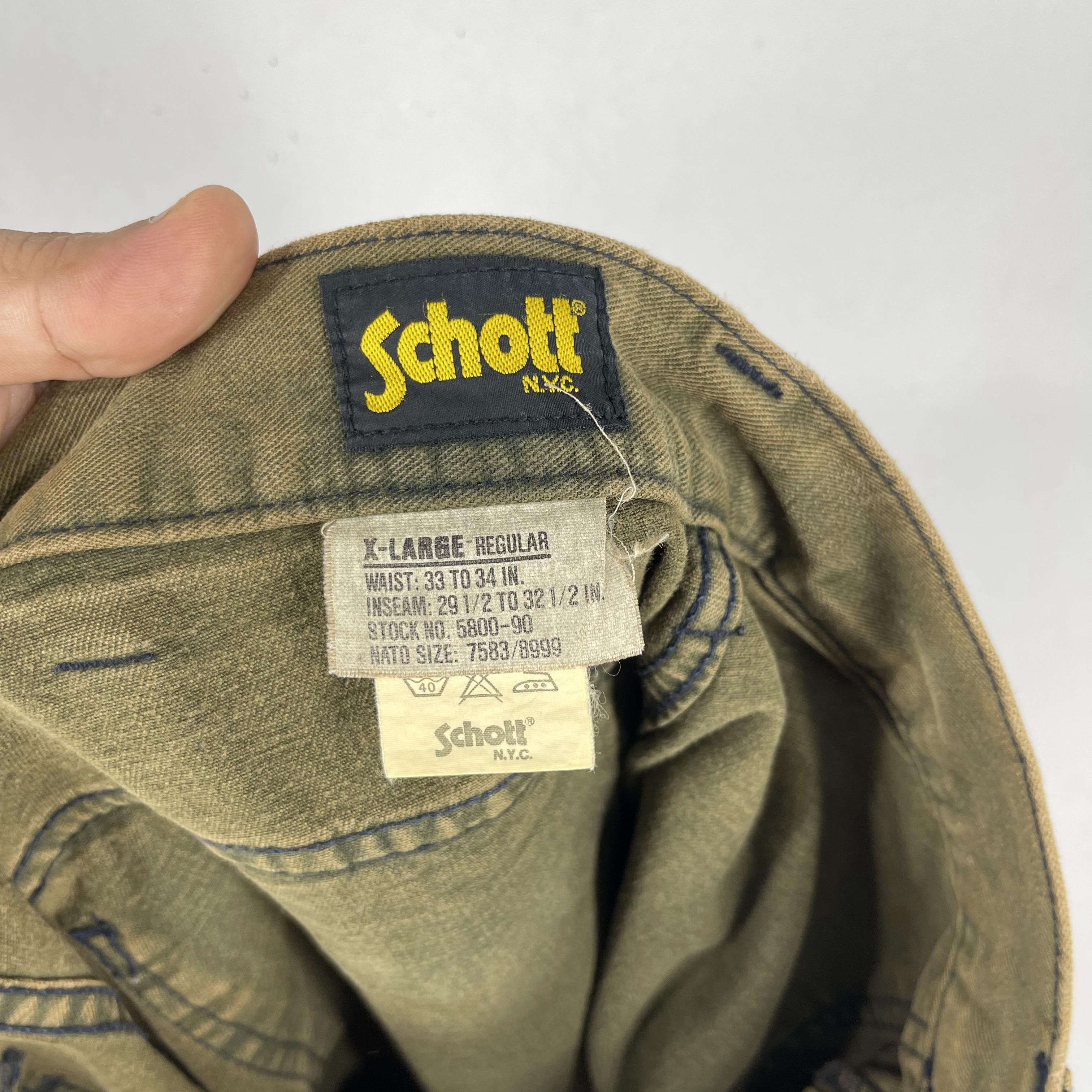 Schott × Vintage Vintage Distressed SCHOTT Cargo Sun Faded Baggy Pant Size US 31 - 3 Thumbnail