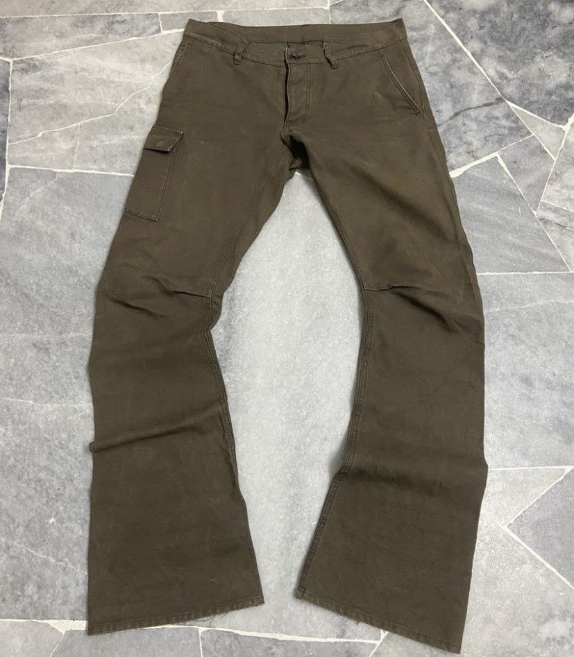 Kazuyuki Kumagai Attachment Attachment Japan Patina Waxed Cotton Duck Flare Cargo pants Size US 33 - 10 Thumbnail