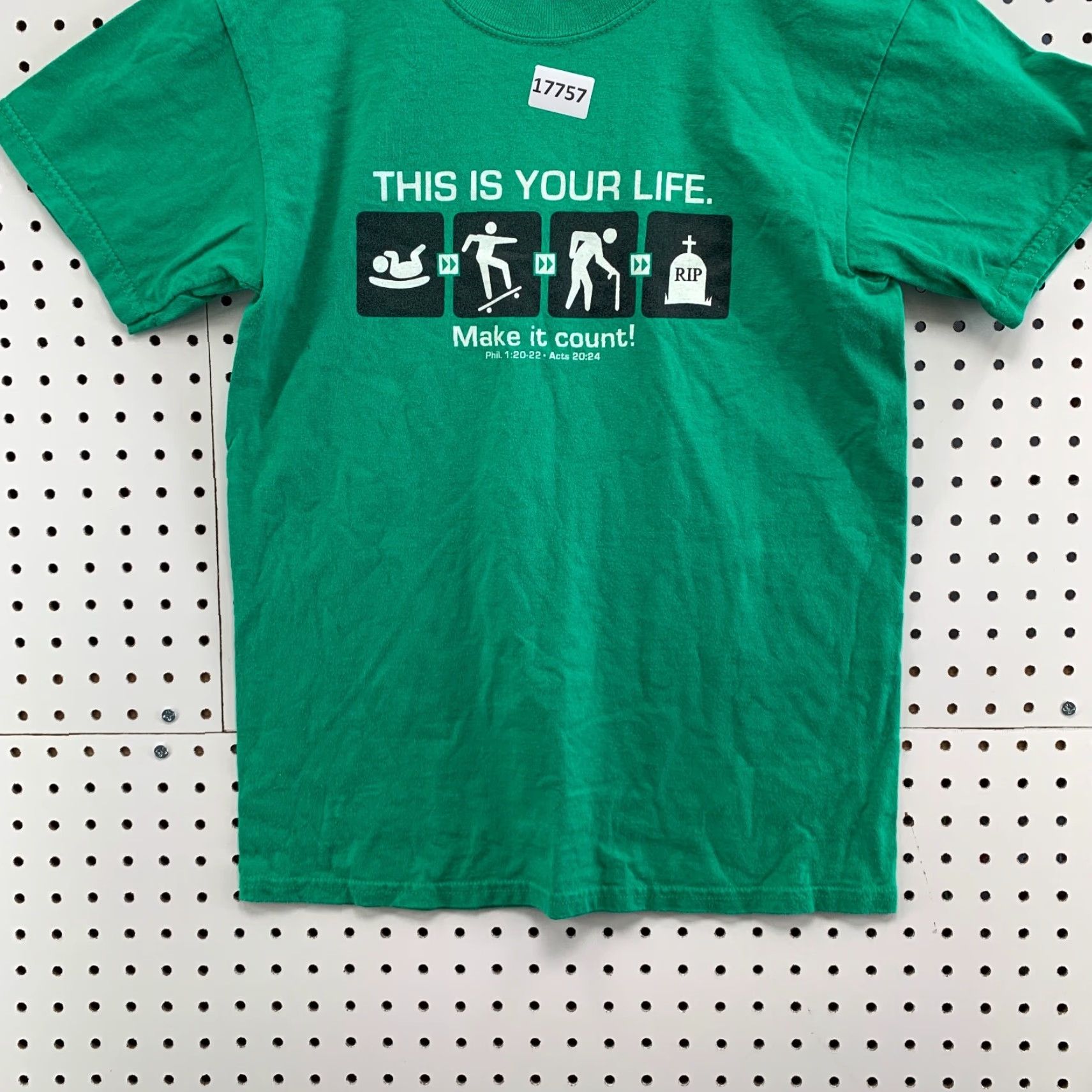 Gildan Vintage This IS Your Life Make It Count Shirt Green Adult Small Short Sleeve Crew Neck Unisex T-Shirt, 100% Cotton, Gildan, Funny Pattern, 90s Theme Size US S / EU 44-46 / 1 - 6 Thumbnail