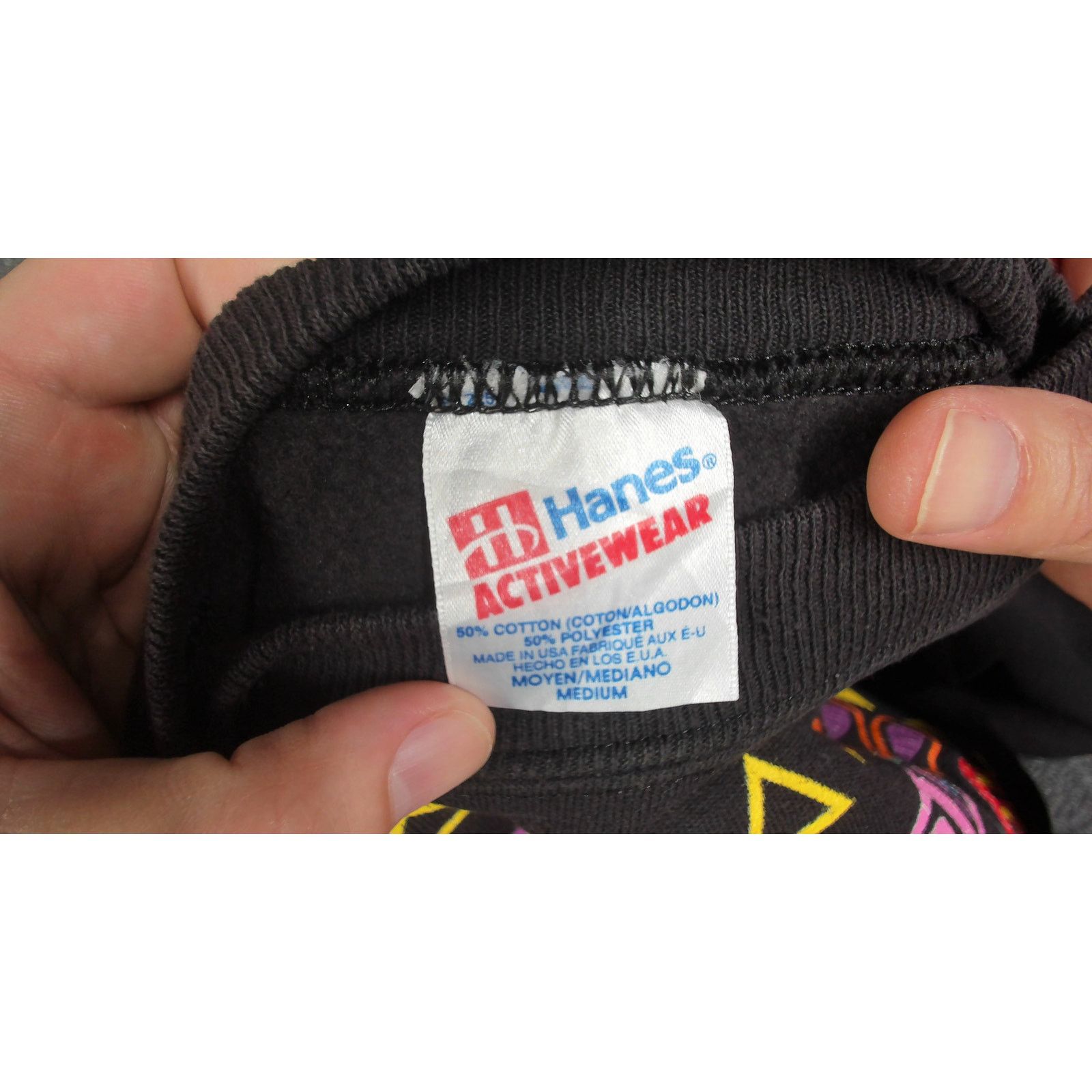 Hanes Hanes VTG 1991 Neon Geometric Thunderbird Sweatshirt USA Size US M / EU 48-50 / 2 - 6 Thumbnail