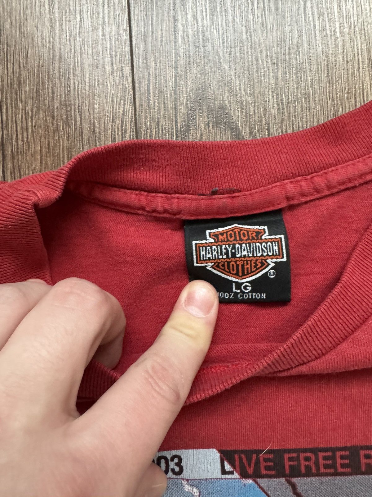 Harley Davidson Vintage Harley Davidson 1991 men’s big logo red t shirt Size US L / EU 52-54 / 3 - 8 Thumbnail