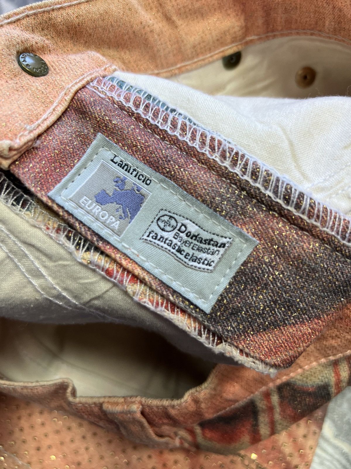 Roberto Cavalli Archive Roberto Cavalli 2001 Psychedelic Spiral Print Jeans Size 29" - 10 Thumbnail
