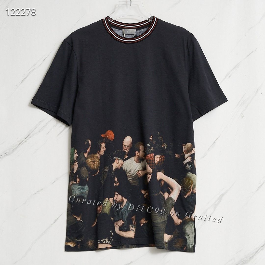 Dior 2018 Dior Homme Atelier Men's Logo-printed Black T-shirt